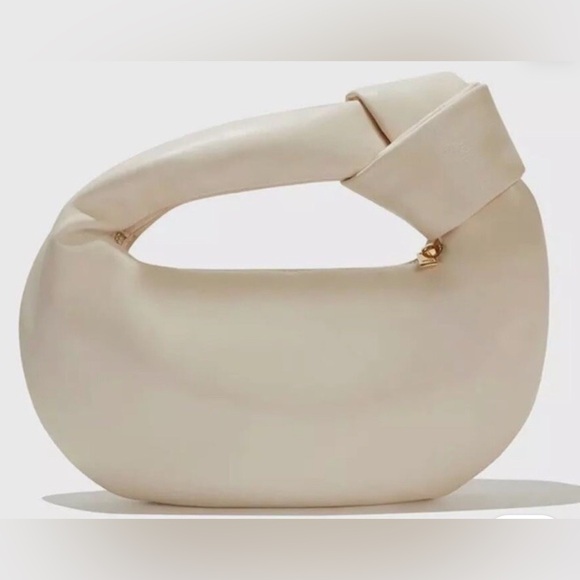 Melie Bianco Alexandra Cream Vegan Leather Top Handle Bag Small - Picture 3 of 9